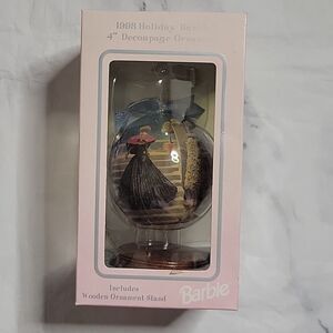 1998 Vintage Holiday Barbie 4" Decoupage Ornament